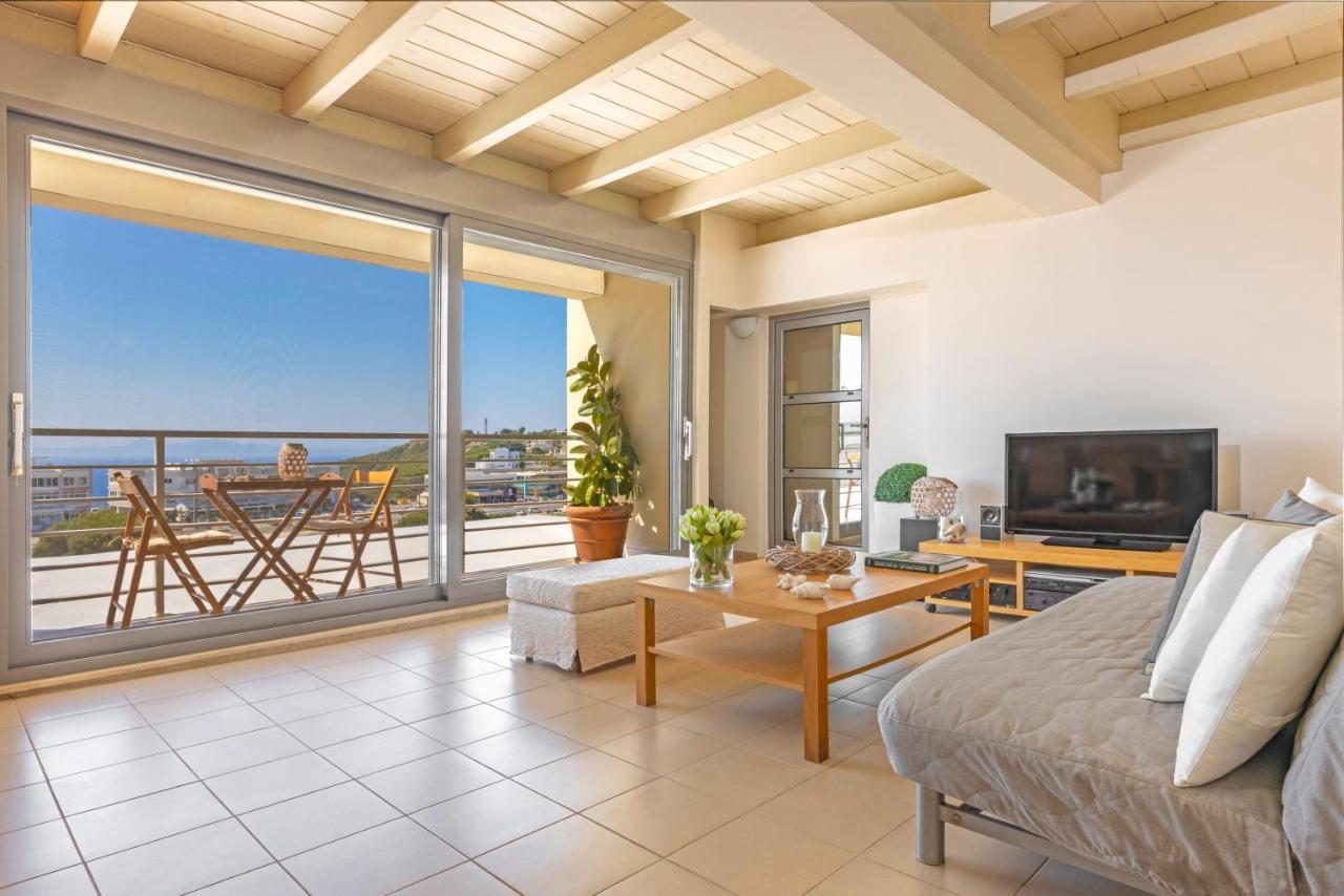 Lägenhet Sunny Penthouse,modern Amenities+aegean View